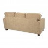 Russell Sectional in Taupe fabric with 2 Pillows and Coffee Finished Legs - Back - Russell Sectional in Taupe fabric with 2 Pillows and Coffee Finished Legs - Back