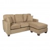 Russell Sectional in Taupe fabric with 2 Pillows and Coffee Finished Legs - Russell Sectional in Taupe fabric with 2 Pillows and Coffee Finished Legs