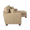 Russell Sectional in Taupe fabric with 2 Pillows and Coffee Finished Legs - Side - Russell Sectional in Taupe fabric with 2 Pillows and Coffee Finished Legs - Side