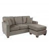 Russell Sectional in Earth fabric with 2 Pillows and Coffee Finished Legs - Russell Sectional in Earth fabric with 2 Pillows and Coffee Finished Legs