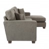 Russell Sectional in Earth fabric with 2 Pillows and Coffee Finished Legs - Side - Russell Sectional in Earth fabric with 2 Pillows and Coffee Finished Legs - Side