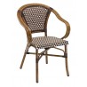 Hand Painted Aluminum Frame Arm Chair W/ PE Weave And Binding Back And Seat - Chocolate - Hand Painted Aluminum Frame Arm Chair W/ PE Weave And Binding Back And Seat - Chocolate