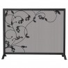 Mr. Bar-B-Q UniFlame® Single Panel Black Wrought Iron Screen with Flowing Leaf Design