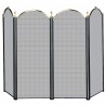 Mr. Bar-B-Q UniFlame® 4 Fold Polished Brass & Black Finish Screen