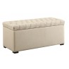 Sahara Tufted Storage Bench - Linen Fabric - Sahara Tufted Storage Bench - Linen Fabric