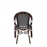 Paris Dining Arm Chair - Black and White - Back - Paris Dining Arm Chair - Black and White - Back
