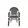 Paris Dining Arm Chair - Black and White - Front - Paris Dining Arm Chair - Black and White - Front