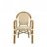 Paris Dining Arm Chair - Cream and Chocolate - Front - Paris Dining Arm Chair - Cream and Chocolate - Front
