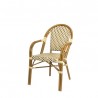 Paris Dining Arm Chair - Cream and Chocolate - Angled - Paris Dining Arm Chair - Cream and Chocolate - Angled