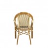Paris Dining Arm Chair - Cream and Chocolate - Back - Paris Dining Arm Chair - Cream and Chocolate - Back
