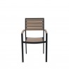 Napa Dining Arm Chair - Black Frame - Gray Seat and Back - Front - Napa Dining Arm Chair - Black Frame - Gray Seat and Back - Front