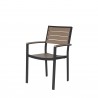 Napa Dining Arm Chair - Black Frame - Gray Seat and Back - Angled - Napa Dining Arm Chair - Black Frame - Gray Seat and Back - Angled