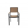 Napa Dining Arm Chair - Black Frame - Teak Seat and Back - Napa Dining Arm Chair - Black Frame - Teak Seat and Back