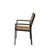 Napa Dining Arm Chair - Black Frame - Teak Seat and Back - Side - Napa Dining Arm Chair - Black Frame - Teak Seat and Back - Side