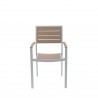 Napa Dining Arm Chair - Silver Frame - Gray Seat and Back - Napa Dining Arm Chair - Silver Frame - Gray Seat and Back