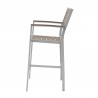 Napa Bar Arm Chair - Silver Frame - Gray Seat & Back - Side - Napa Bar Arm Chair - Silver Frame - Gray Seat & Back - Side