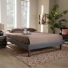 Baxton Studio Liliya Upholstered Wood Platform Bed Frame - Dark Grey