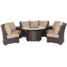Bermuda 6-Piece Circular Sofa Set (Canvas Heather Beige)