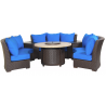 Bermuda 6-Piece Circular Sofa Set  (Canvas Pacific Blue)