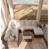 Royal Teak Sanibel Wicker Deep Seating Set with One Two-Seater Arm Left, One Two-Seater Arm Right, One Insert, One Corner, And Two Ottoman