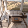 Royal Teak Sanibel Wicker Deep Seating Set with One Two-Seater Arm Left, One Two-Seater Arm Right, One Insert, One Corner, one Ottoman and One Coffee Table