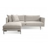 Tux Sectional Light Grey Fabric with Black Power Coated Steel - Front - Tux Sectional Light Grey Fabric with Black Power Coated Steel - Front