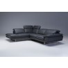 Uptown LSF Sectional Slate Grey Premium Leather with Side Split - Headrest Extended  - Uptown LSF Sectional Slate Grey Premium Leather with Side Split - Headrest Extended 