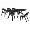 Cortina Polly 5 Piece Black Dining Set - Cortina Polly 5 Piece Black Dining Set