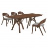 Cortina Polly 5 Piece Walnut Dining Set - Cortina Polly 5 Piece Walnut Dining Set