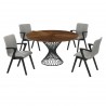 Cirque Varde 5 Piece Walnut Dining Set - Cirque Varde 5 Piece Walnut Dining Set