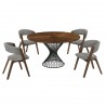 Cirque Rowan 5 Piece Walnut Dining Set - Cirque Rowan 5 Piece Walnut Dining Set