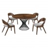 Cirque Polly 5 Piece Walnut Dining Set - Cirque Polly 5 Piece Walnut Dining Set