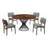 Cirque Lima 5 Piece Walnut Dining Set - Cirque Lima 5 Piece Walnut Dining Set