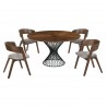 Cirque Jackie 5 Piece Walnut Dining Set - Cirque Jackie 5 Piece Walnut Dining Set