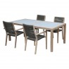Sienna and Madsen 5 Piece Outdoor Patio Eucalyptus Wood Dining Set - Sienna and Madsen 5 Piece Outdoor Patio Eucalyptus Wood Dining Set