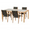 Sienna and Madsen 5 Piece Outdoor Patio Acacia Wood Dining Set - Sienna and Madsen 5 Piece Outdoor Patio Acacia Wood Dining Set