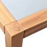 Sienna and Madsen Acacia Wood Dining Table - Table Edge Close-Up - Sienna and Madsen Acacia Wood Dining Table - Table Edge Close-Up