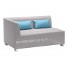 Lagoon 4 piece Outdoor Textilene Right Corner Sofa Set in Taupe with Sky Blue Accent Pillows - Lagoon 4 piece Outdoor Textilene Right Corner Sofa Set in Taupe with Sky Blue Accent Pillows