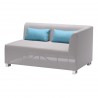Lagoon 4 piece Outdoor Textilene Left Corner Sofa Set in Taupe with Sky Blue Accent Pillows - Lagoon 4 piece Outdoor Textilene Left Corner Sofa Set in Taupe with Sky Blue Accent Pillows
