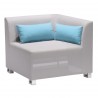 Lagoon 4 piece Outdoor Textilene Middle Sofa Set in Taupe with Sky Blue Accent Pillows - Lagoon 4 piece Outdoor Textilene Middle Sofa Set in Taupe with Sky Blue Accent Pillows
