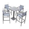 Marina Outdoor Patio Set Grey Finish and Grey Wood Top (Table with 4 barstools) - White BG - Marina Outdoor Patio Set Grey Finish and Grey Wood Top (Table with 4 barstools) - White BG