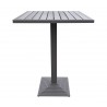 Marina Outdoor Patio Table in Grey Finish and Grey Wood Top - Marina Outdoor Patio Table in Grey Finish and Grey Wood Top