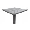Marina Outdoor Patio Table in Grey Finish and Grey Wood Top - Table Top  - Marina Outdoor Patio Table in Grey Finish and Grey Wood Top - Table Top 