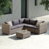 Nina 3 piece Outdoor Rattan Sectional Set with Dark Brown Cushions and Modern Accent Pillows - Nina 3 piece Outdoor Rattan Sectional Set with Dark Brown Cushions and Modern Accent Pillows