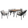 Nofi Outdoor Patio Dining Set in Charcoal Finish with Taupe Cushions (Table with 8 Chairs)