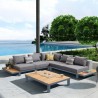 Polo 4 piece Outdoor Sectional Set with Dark Gray Cushions and Modern Accent Pillows - Polo 4 piece Outdoor Sectional Set with Dark Gray Cushions and Modern Accent Pillows