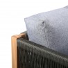 Sienna Outdoor Patio Acacia Wood Sofa with Teak Finish - Sofa Corner Close-Up