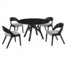 Venus Polly 5 Piece Black Dining Set - White BG - Venus Polly 5 Piece Black Dining Set - White BG