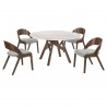 Venus Polly 5 Piece Walnut Dining Set - Venus Polly 5 Piece Walnut Dining Set