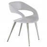 Shape Chair In White PU With Aluminum Legs - Shape Chair In White PU With Aluminum Legs